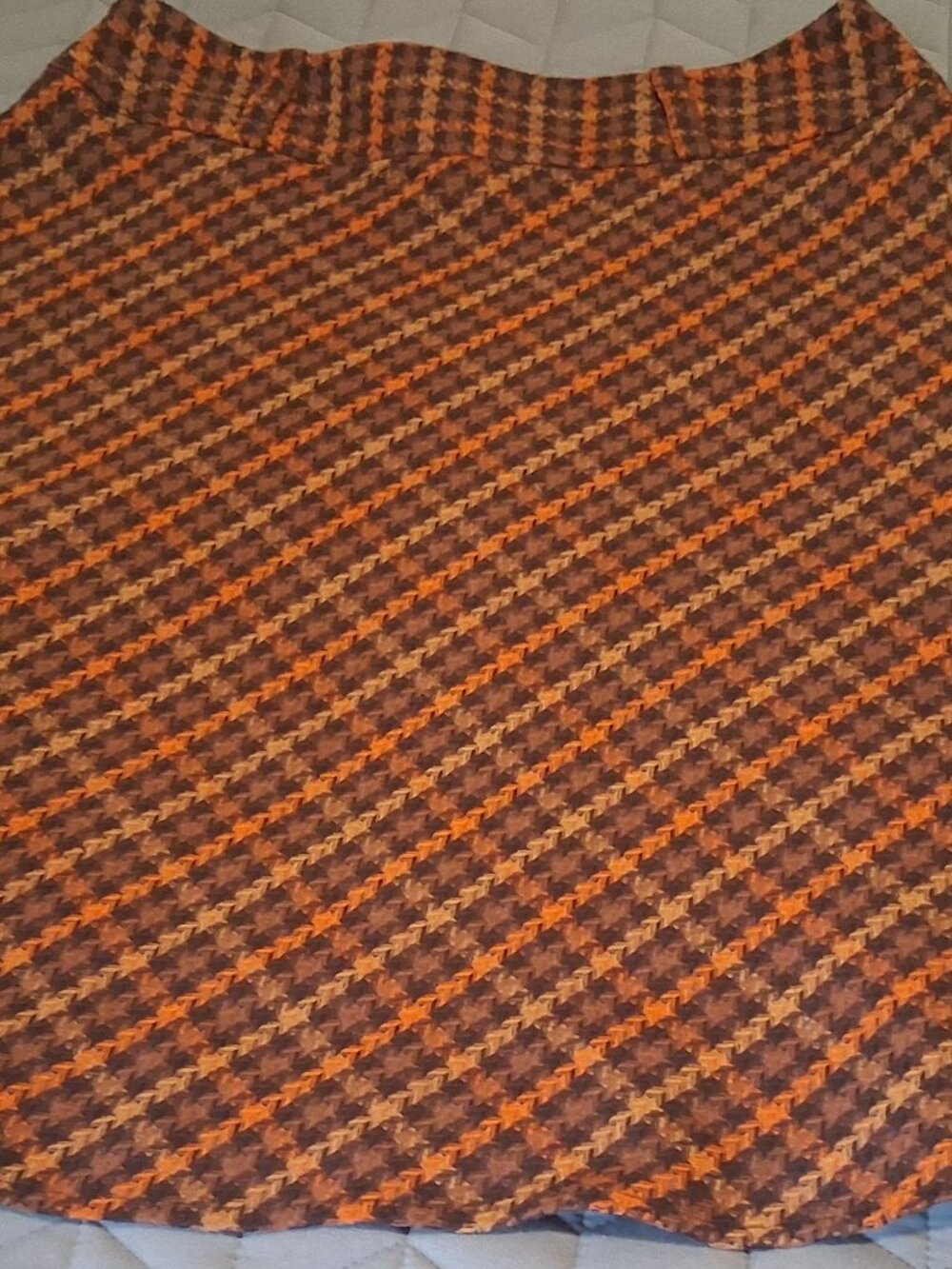 Dress Barn Brown Plaid A-Line Skirt - Picture 4 of 6